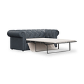 Everett Leather 3 Seater Sofa Bed Navy from Roseland Furniture