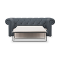 Everett Leather 3 Seater Sofa Bed Navy from Roseland Furniture