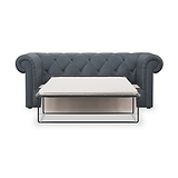 Everett Leather 3 Seater Sofa Bed Navy from Roseland Furniture