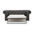 Everett Leather 3 Seater Sofa Bed Raven from Roseland Furniture