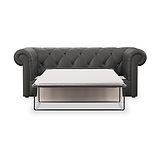 Everett Leather 3 Seater Sofa Bed Raven from Roseland Furniture