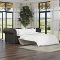 Everett Leather 3 Seater Sofa Bed Raven from Roseland Furniture