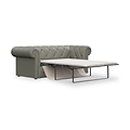 Everett Leather 3 Seater Sofa Bed Stone Grey from Roseland Furniture