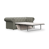 Everett Leather 3 Seater Sofa Bed Stone Grey from Roseland Furniture