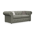 Everett Leather 3 Seater Sofa Bed Stone Grey from Roseland Furniture