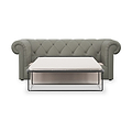Everett Leather 3 Seater Sofa Bed Stone Grey from Roseland Furniture