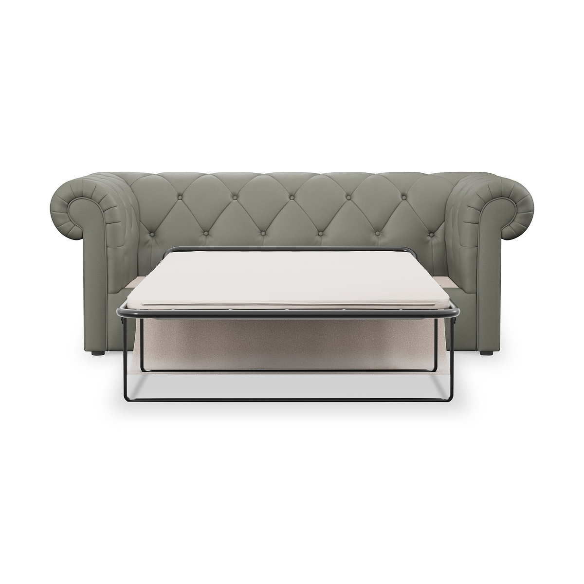 Everett Leather 3 Seater Sofa Bed Stone Grey from Roseland Furniture
