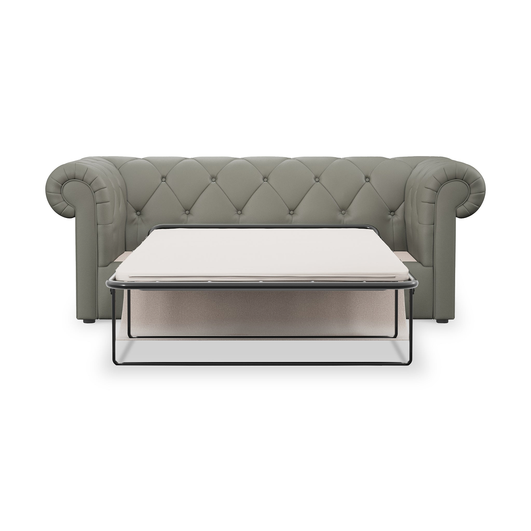 Everett Leather 3 Seater Sofa Bed Stone Grey from Roseland Furniture