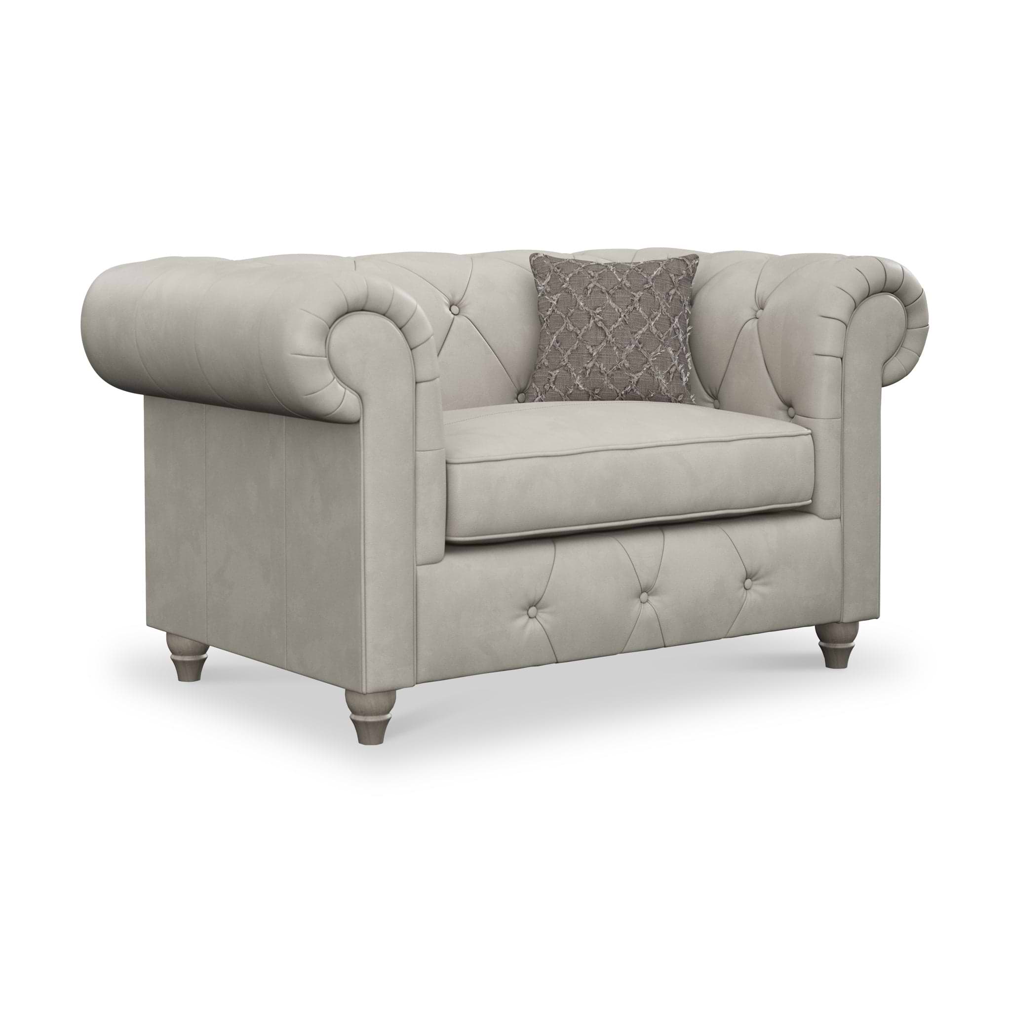 Everett Leather Snuggle Chair Cloud Washed Feet from Roseland Furniture