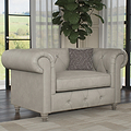 Everett Leather Snuggle Chair Cloud Washed Feet from Roseland Furniture