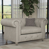 Everett Leather Snuggle Chair Cloud Washed Feet from Roseland Furniture