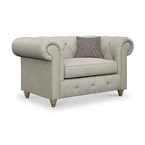 Everett Leather Snuggle Chair Cloud Walnut Feet from Roseland Furniture