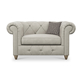 Everett Leather Snuggle Chair Cloud Walnut Feet from Roseland Furniture