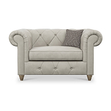 Everett Leather Snuggle Chair Cloud Walnut Feet from Roseland Furniture