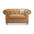 Everett Leather Snuggle Chair Saddle Walnut Feet from Roseland Furniture