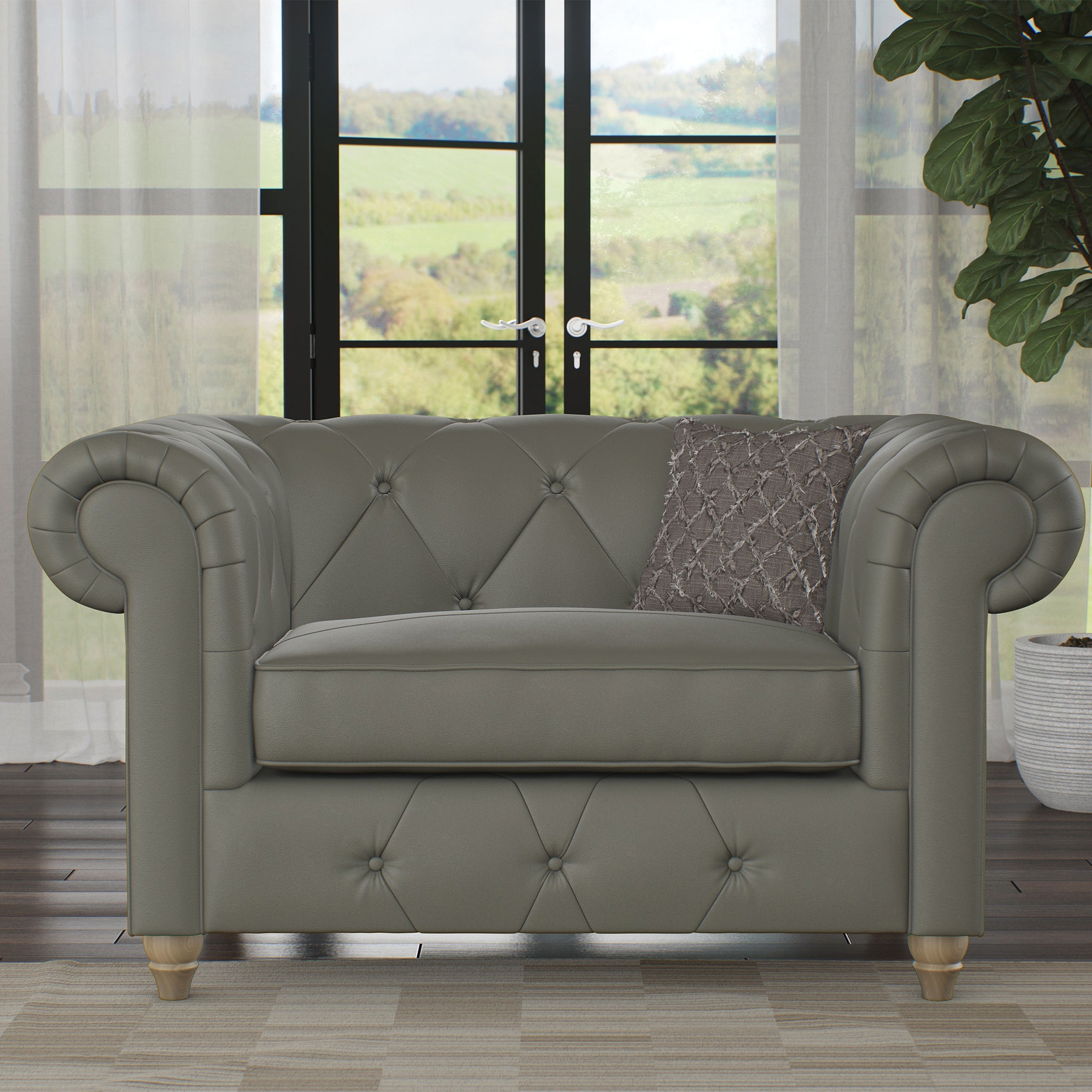 Everett Leather Snuggler Chair