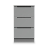 Henshaw 3 Drawer Bedside Table Dusk Grey from Roseland Furniture