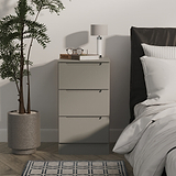 Henshaw 3 Drawer Bedside Table Dusk Grey from Roseland Furniture