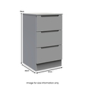 Henshaw 3 Drawer Bedside Table Dusk Grey from Roseland Furniture