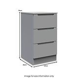 Henshaw 3 Drawer Bedside Table Dusk Grey from Roseland Furniture