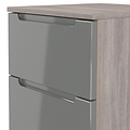 Henshaw Grey & Grey Oak 3 Drawer Bedside Table from Roseland Furniture