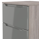Henshaw Grey & Grey Oak 3 Drawer Bedside Table from Roseland Furniture