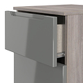 Henshaw Grey & Grey Oak 3 Drawer Bedside Table from Roseland Furniture