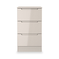 Henshaw Cashmere Cream 3 Drawer Bedside Table from Roseland Furniture
