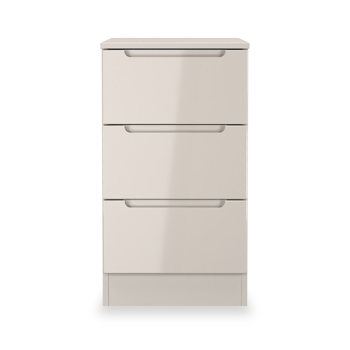 Henshaw Cashmere Cream 3 Drawer Bedside Table from Roseland Furniture