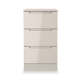 Henshaw Cashmere Cream 3 Drawer Bedside Table from Roseland Furniture