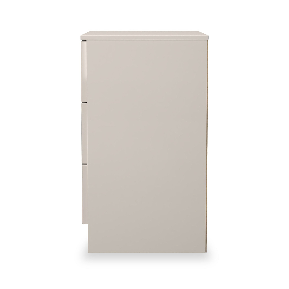Henshaw Cashmere Cream 3 Drawer Bedside Table from Roseland Furniture