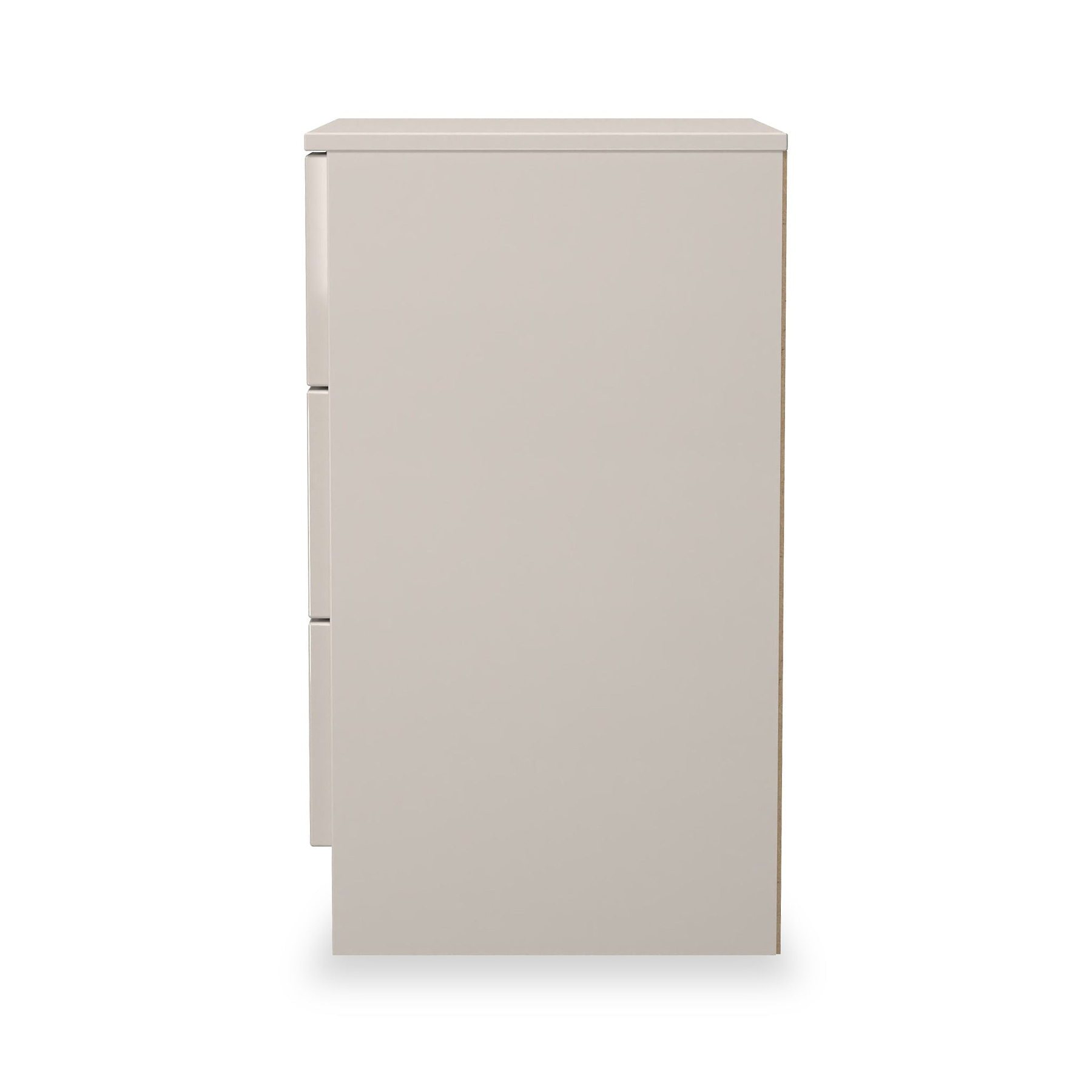 Henshaw Cashmere Cream 3 Drawer Bedside Table from Roseland Furniture