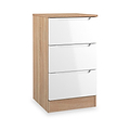 Henshaw 3 Drawer Bedside Table White Oak from Roseland Furniture