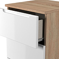 Henshaw 3 Drawer Bedside Table White Oak from Roseland Furniture