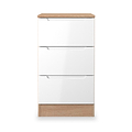 Henshaw 3 Drawer Bedside Table White Oak from Roseland Furniture