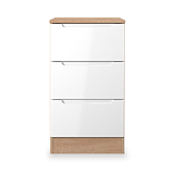 Henshaw 3 Drawer Bedside Table White Oak from Roseland Furniture