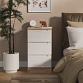 Henshaw 3 Drawer Bedside Table White Oak from Roseland Furniture
