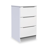 Henshaw 3 Drawer Bedside Table White from Roseland Furniture