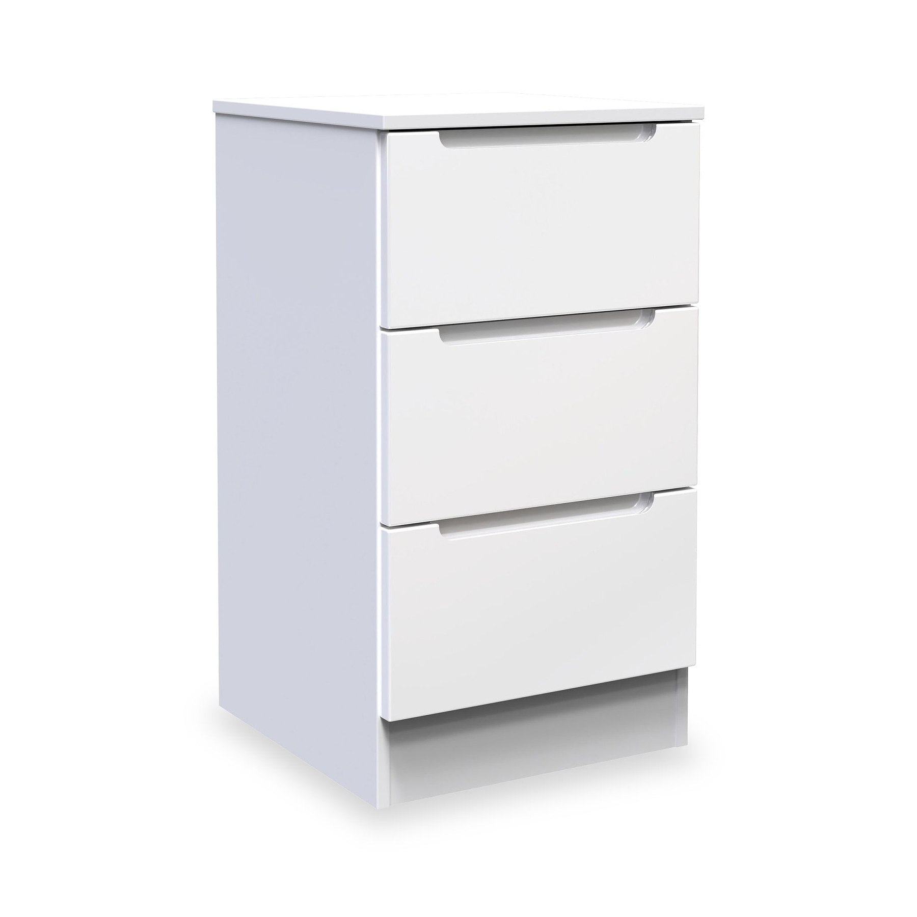 Henshaw 3 Drawer Bedside Table White from Roseland Furniture