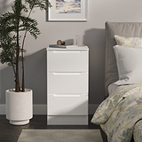 Henshaw 3 Drawer Bedside Table White from Roseland Furniture