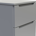 Henshaw 5 Drawer Tall Boy Bedside Table Dusk Grey from Roseland Furniture