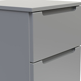 Henshaw 5 Drawer Tall Boy Bedside Table Dusk Grey from Roseland Furniture