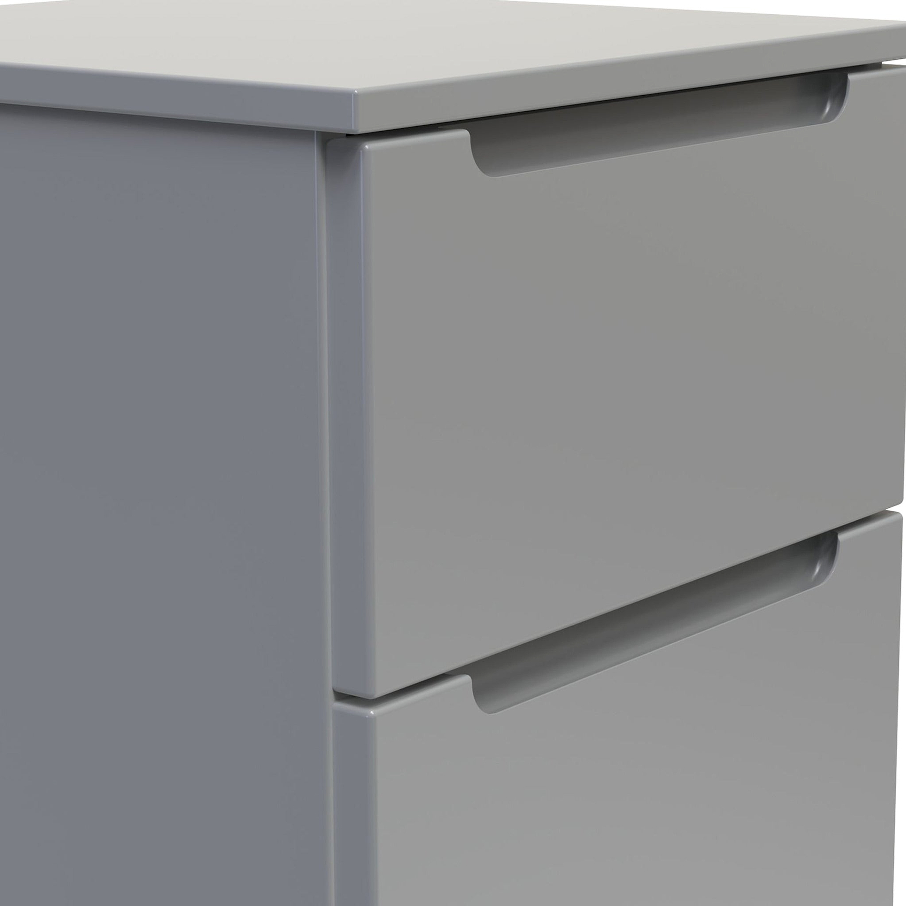 Henshaw 5 Drawer Tall Boy Bedside Table Dusk Grey from Roseland Furniture