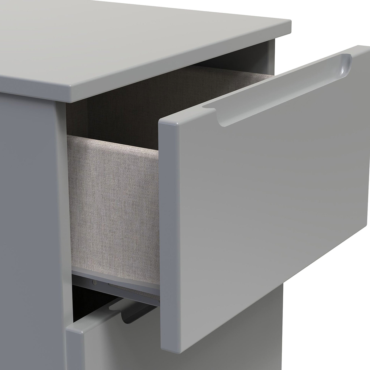 Henshaw 5 Drawer Tall Boy Bedside Table Dusk Grey from Roseland Furniture