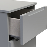 Henshaw 5 Drawer Tall Boy Bedside Table Dusk Grey from Roseland Furniture