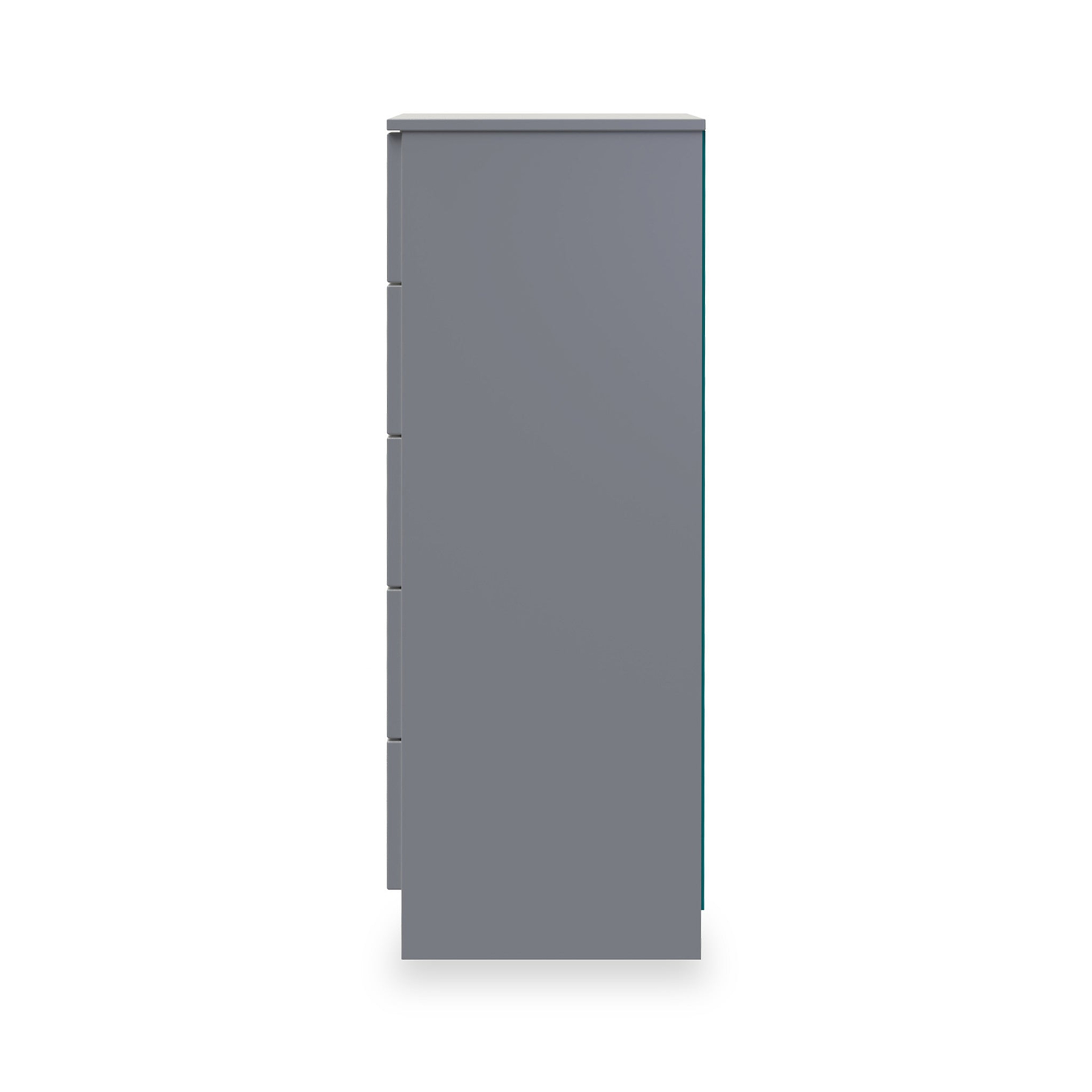 Henshaw 5 Drawer Tall Boy Bedside Table Dusk Grey from Roseland Furniture