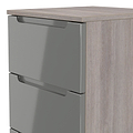 Henshaw Grey Oak 5 Drawer Tall Boy Chest from Roseland Furniture