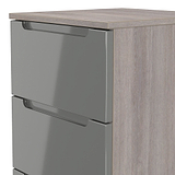Henshaw Grey Oak 5 Drawer Tall Boy Chest from Roseland Furniture