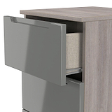 Henshaw Grey Oak 5 Drawer Tall Boy Chest from Roseland Furniture