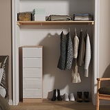 Henshaw 5 Drawer Tall Boy Bedside Table White Oak from Roseland Furniture